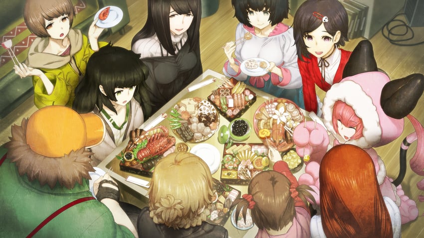 shiina mayuri, amane suzuha, urushibara ruka, akiha rumiho, hashida itaru, and 5 more (steins;gate and 1 more) drawn by huke