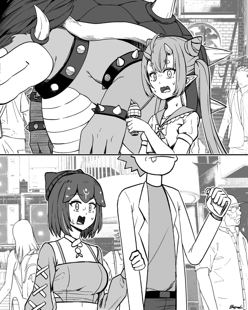 bowser, bao, rick sanchez, and chibidoki (indie virtual youtuber and 2 more) drawn by boyal