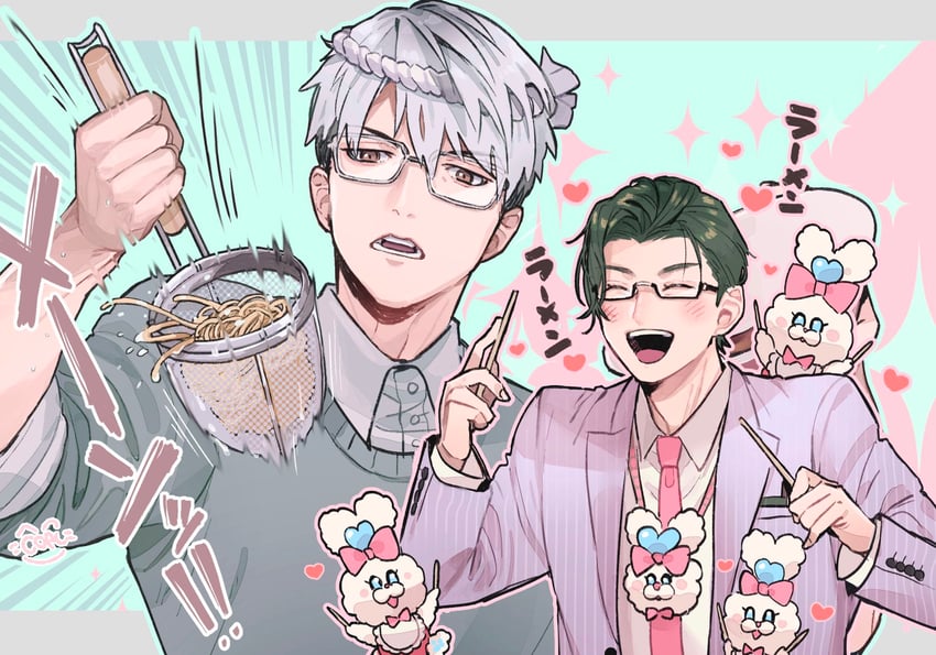 hitotsubashi ayato and itsuki sakyo (nijisanji) drawn by cofu_17