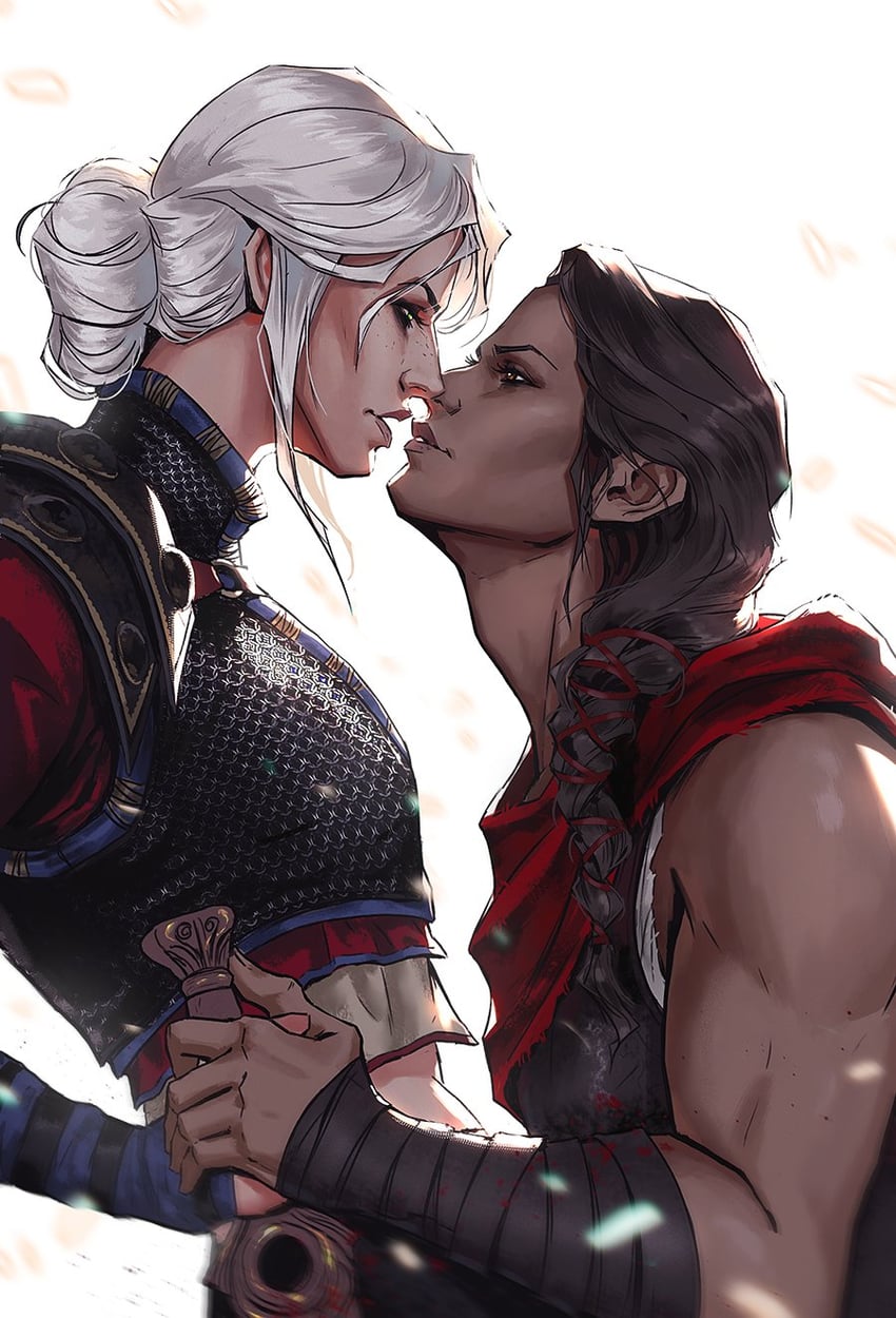 ciri and kassandra of sparta (assassin's creed and 3 more) drawn by aleksandra_skiba