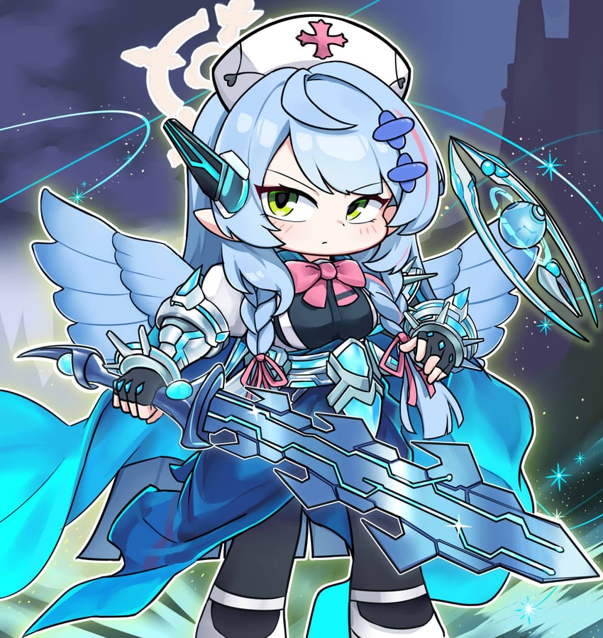 mine, auram, and mekk-knight crusadia avramax (blue archive and 1 more) drawn by maomaoquing