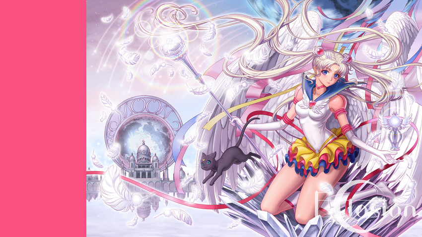 tsukino usagi, sailor moon, luna, and eternal sailor moon (bishoujo senshi sailor moon and 2 more) drawn by eclosion