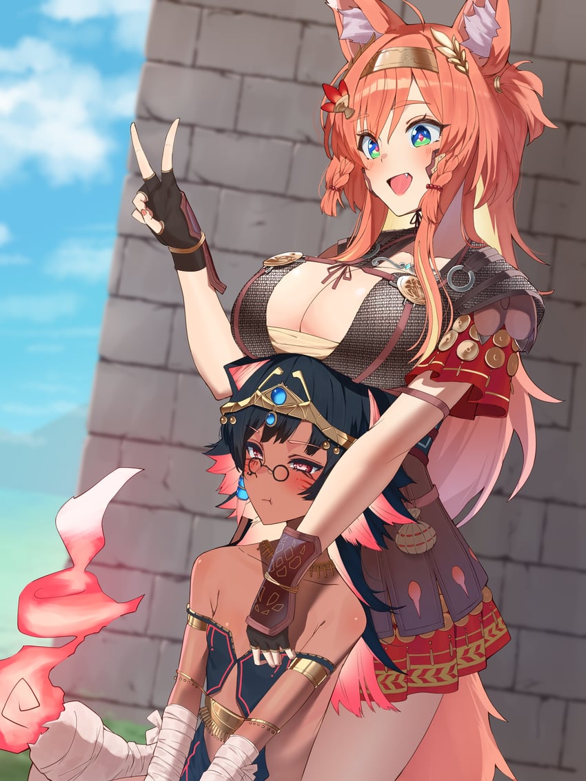 mozumi pichi and gezu gezu (indie virtual youtuber and 1 more) drawn by doitsuudon
