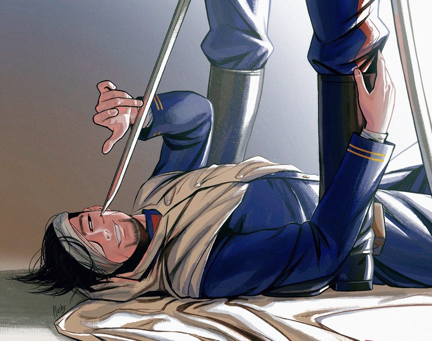 ogata hyakunosuke and koito otonoshin (golden kamuy) drawn by plushyshy