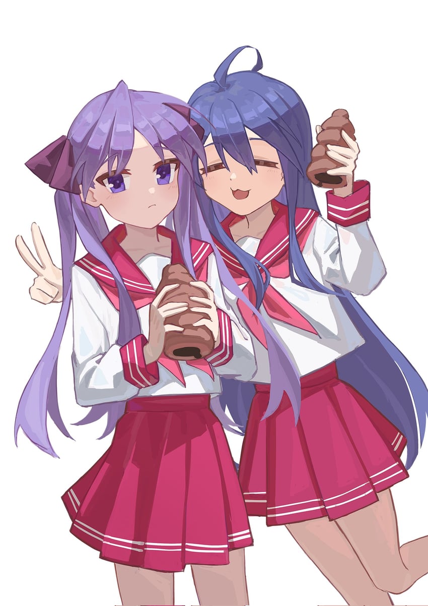 hiiragi kagami and izumi konata (lucky star) drawn by de-lease