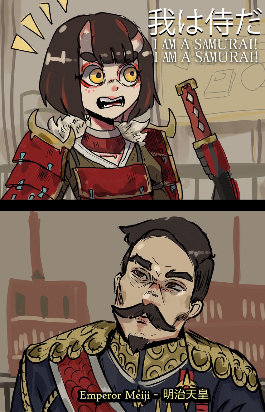 emperor mutsuhito (original and 2 more) drawn by basedbinkie