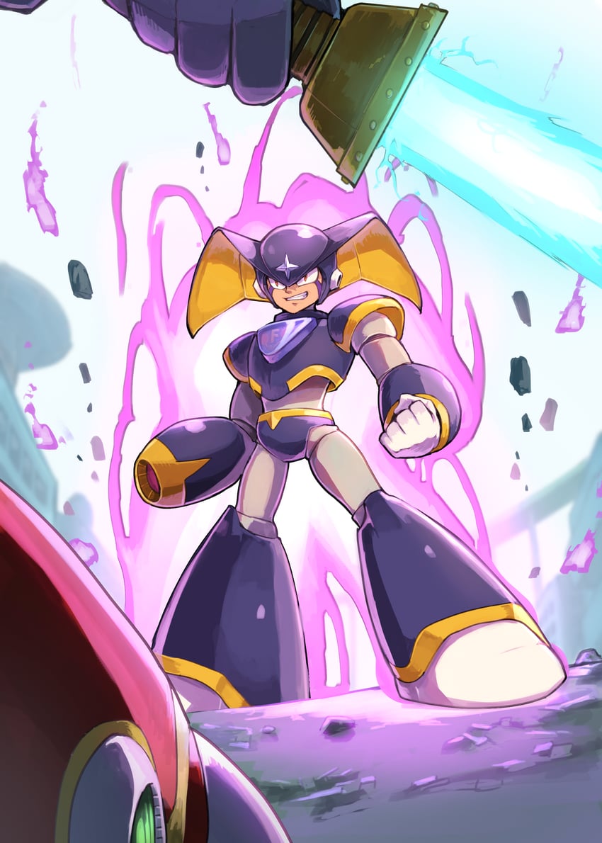 zero and bass (mega man and 1 more) drawn by no_842
