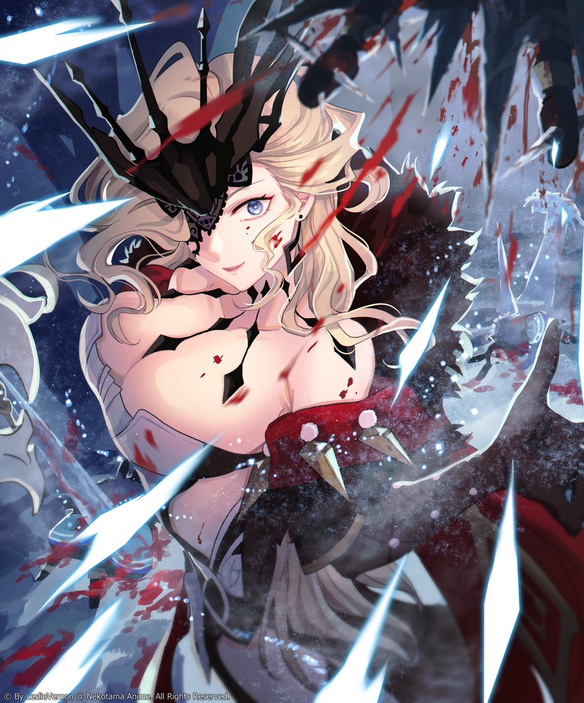 signora and abyss mage (genshin impact) drawn by naozi