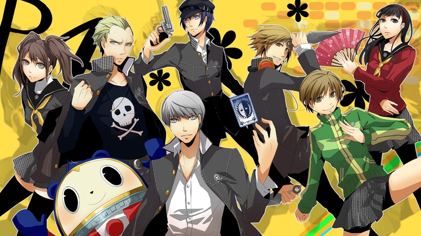 narukami yu, shirogane naoto, satonaka chie, kujikawa rise, amagi yukiko, and 3 more (persona and 1 more) drawn by fujino_ameri