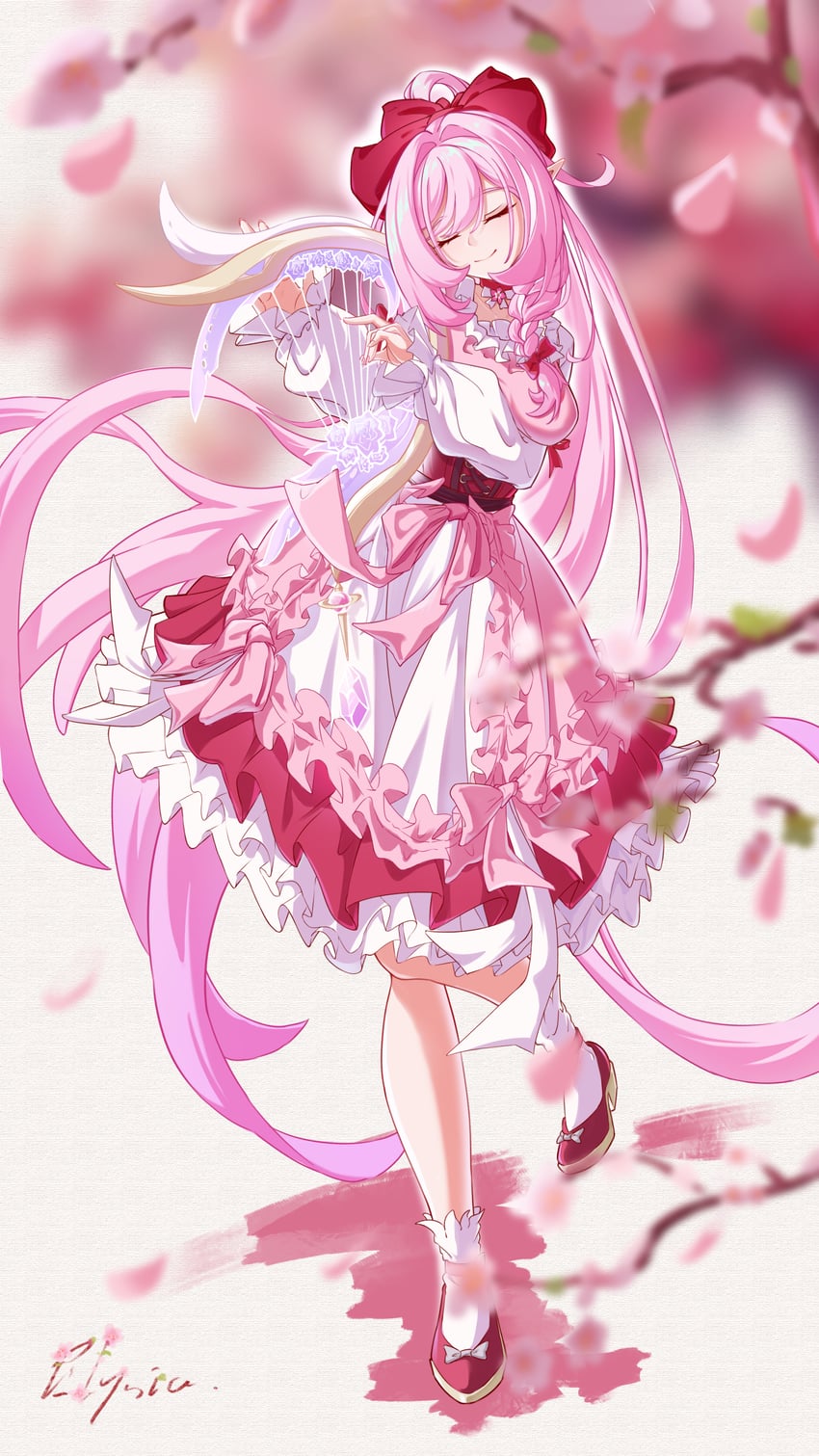 elysia (honkai and 1 more) drawn by kiriyo_yl