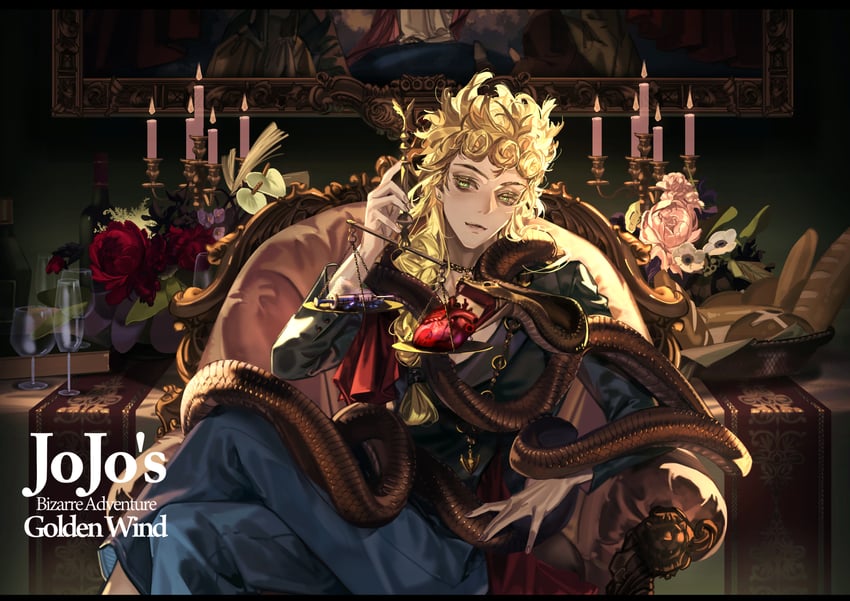 giorno giovanna (jojo no kimyou na bouken and 1 more) drawn by dith_ytk