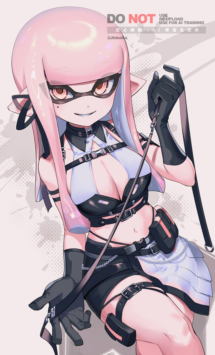 inkling player character and inkling girl (splatoon) drawn by jinkoika