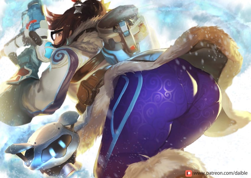 mei and snowball (overwatch and 1 more) drawn by daible