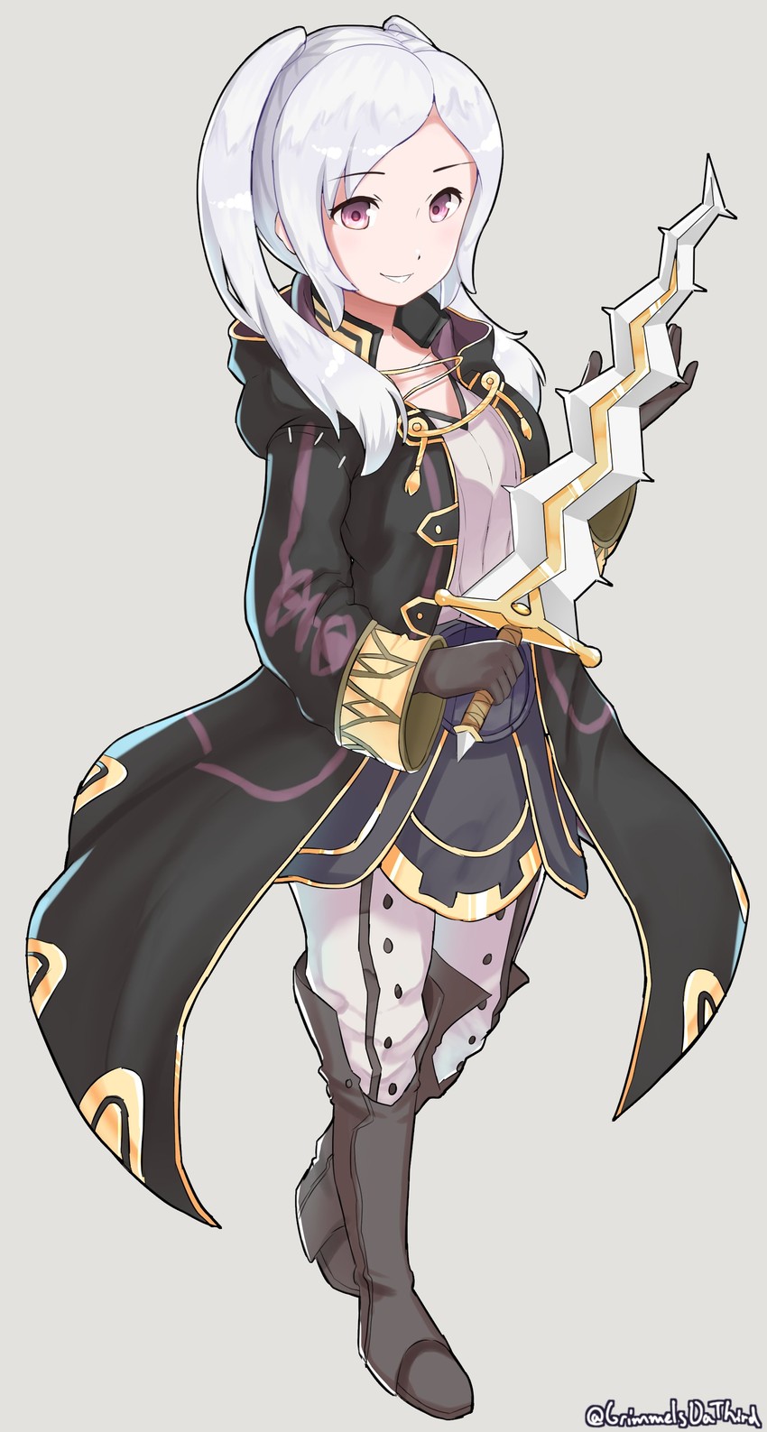 female robin (fire emblem and 1 more) drawn by grimmelsdathird