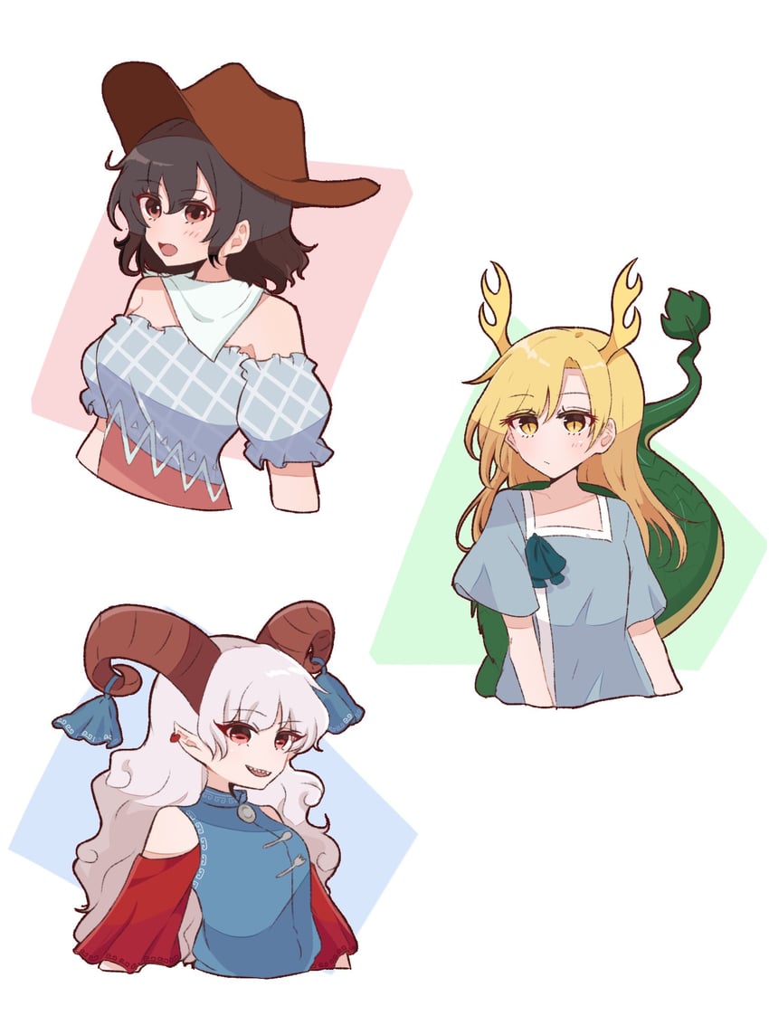 kicchou yachie, kurokoma saki, and toutetsu yuuma (touhou) drawn by kitsunegi0891