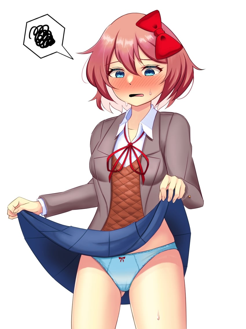 sayori (doki doki literature club) drawn by miham_moni