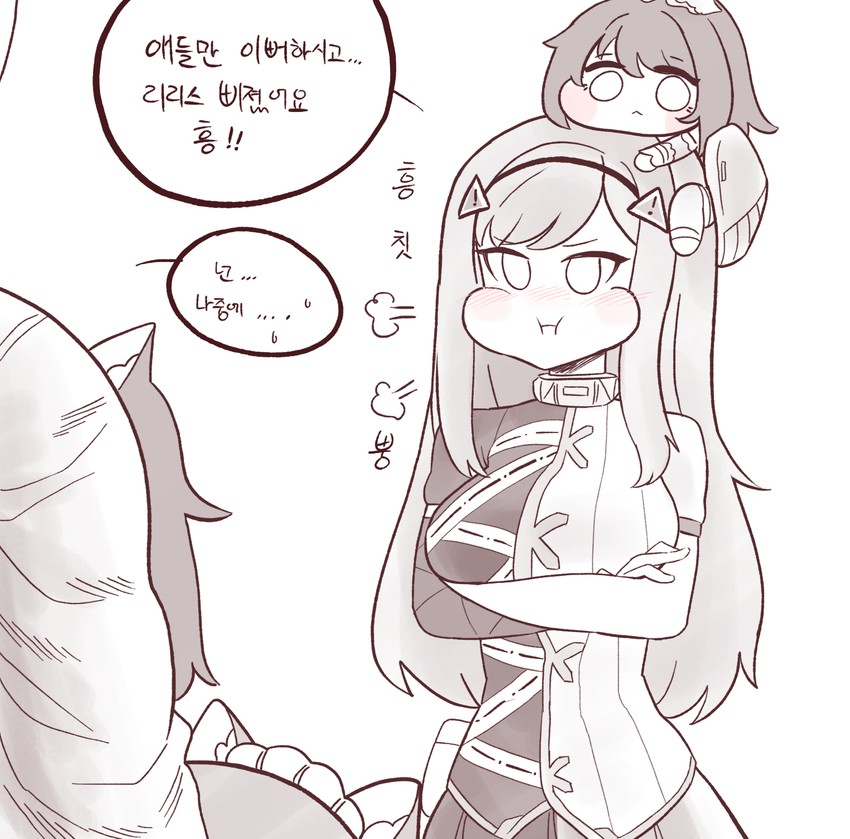 hachiko of castling, black lilith, fenrir, and snow feather (last origin) drawn by bulga