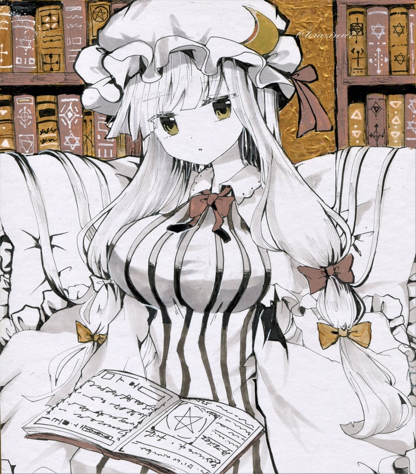 patchouli knowledge (touhou) drawn by torajirou_(toraneko_zirou)