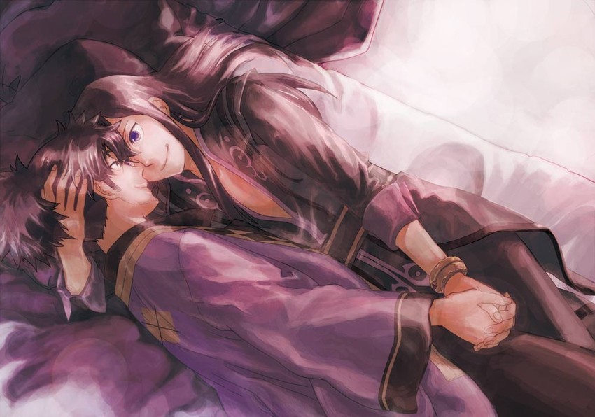 yuri lowell and raven (tales of and 1 more) drawn by okaya_(blackjokecompany)