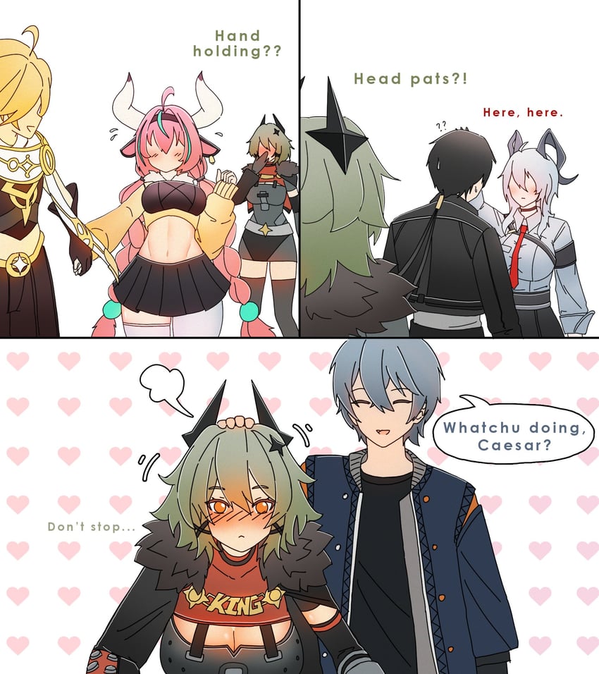 aether, wise, rover, zani, male rover, and 2 more (genshin impact and 2 more) drawn by dorahdew