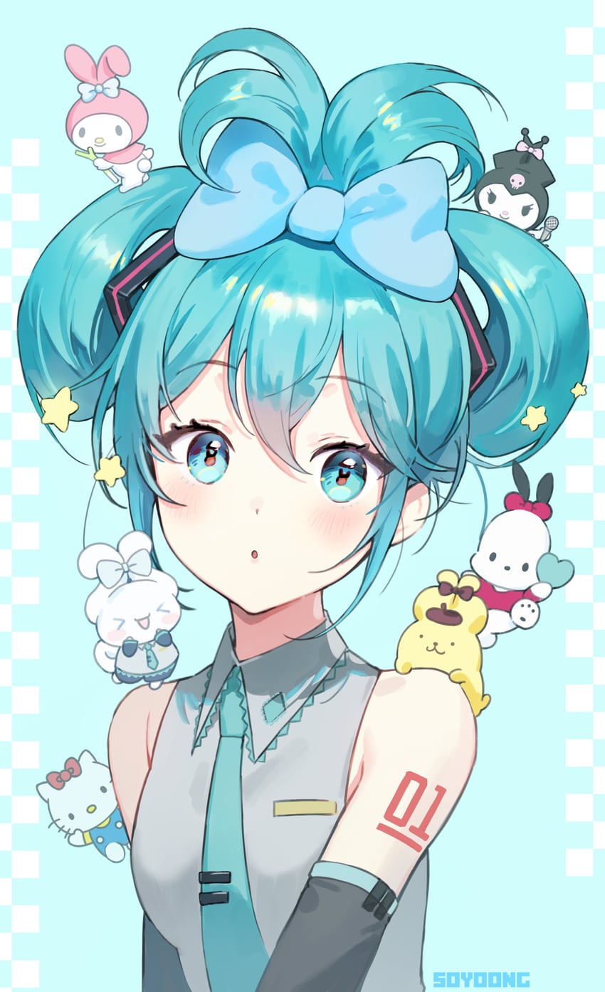 hatsune miku, cinnamoroll, hello kitty, my melody, kuromi, and 3 more (vocaloid and 4 more) drawn by soyoong_jun