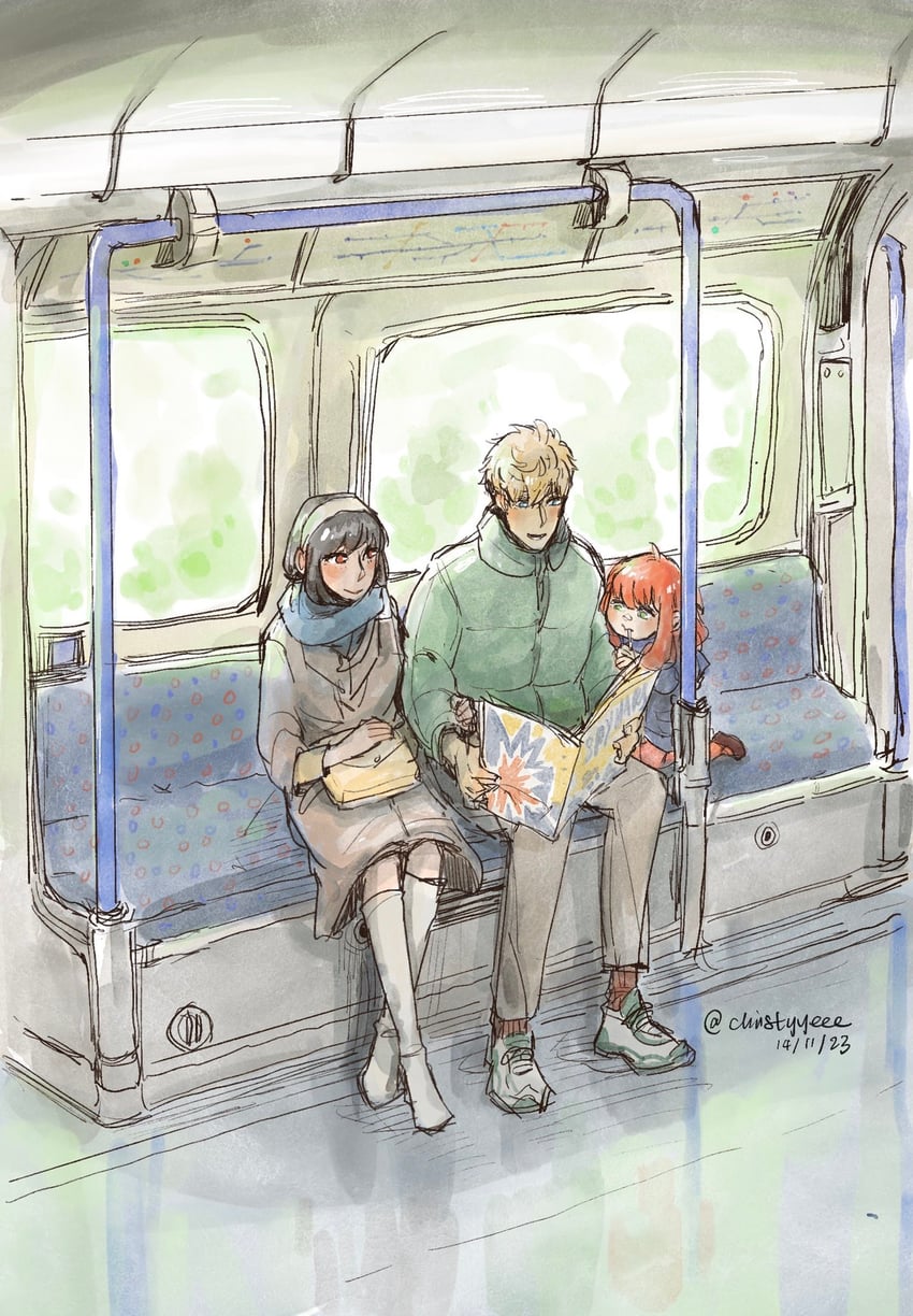 yor briar, anya, and twilight (spy x family) drawn by christyyeeee