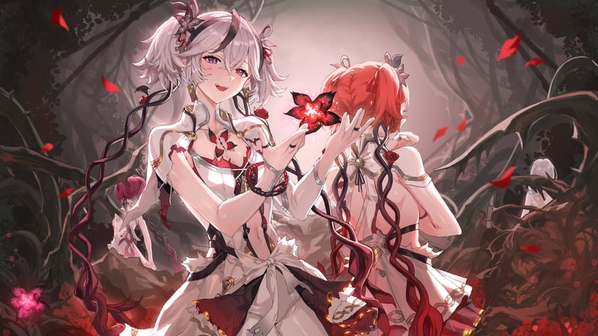 camellya and lady flora (wuthering waves) drawn by molyb