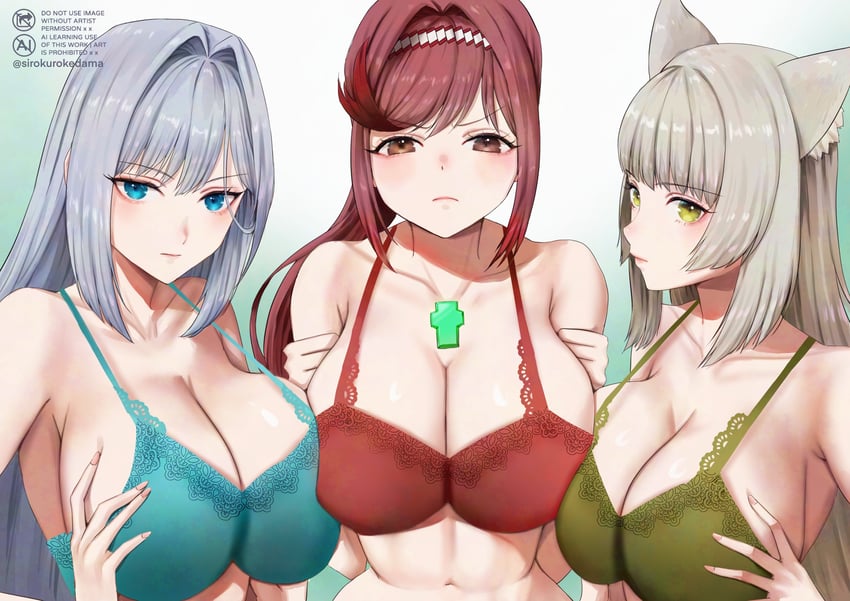 glimmer, ethel, and m (xenoblade chronicles and 2 more) drawn by yamamori_kinako
