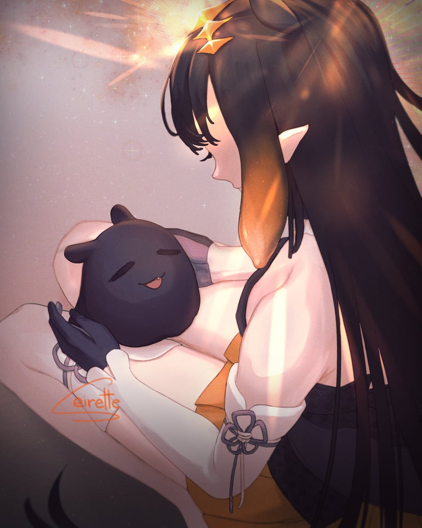 ninomae ina'nis and takodachi (hololive and 1 more) drawn by seirette