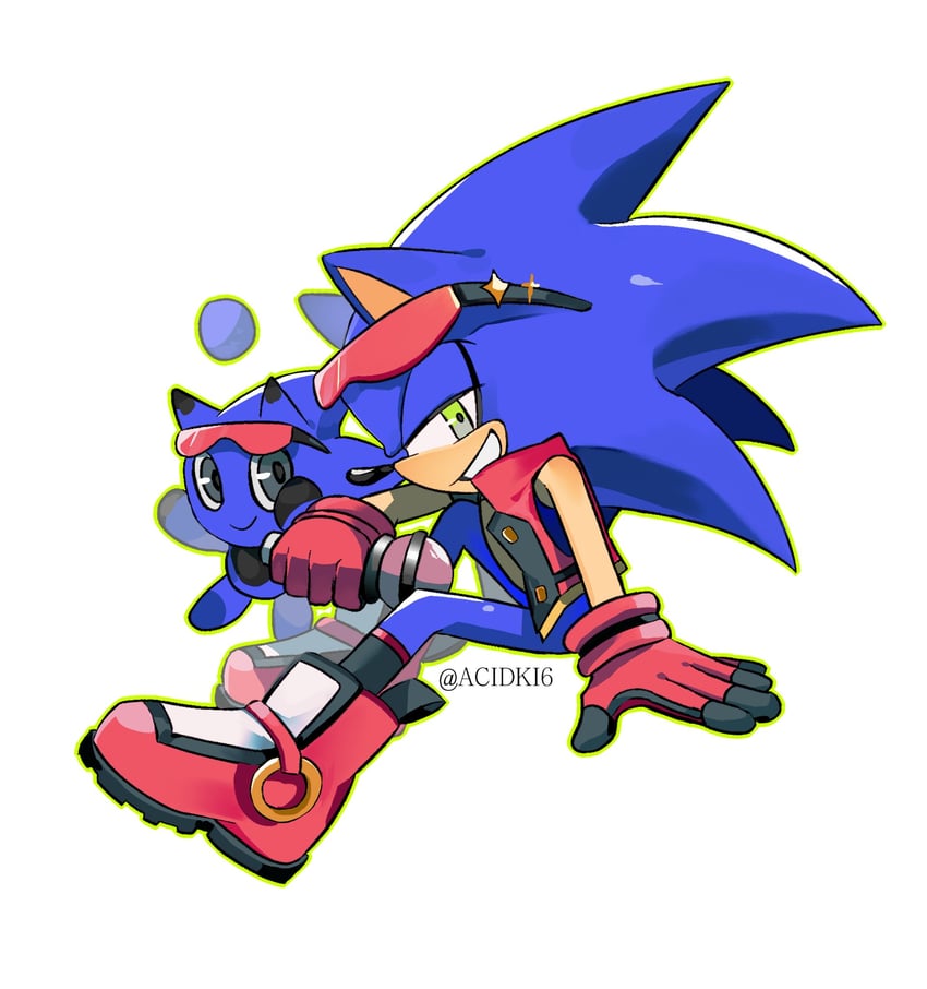 sonic the hedgehog, neutral chao, and sonic chao (sonic and 1 more) drawn by acidki6