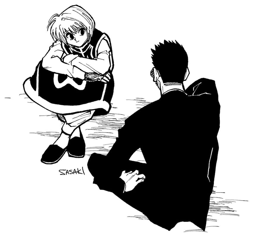 kurapika and leorio paladiknight (hunter x hunter) drawn by sasaki_koguma