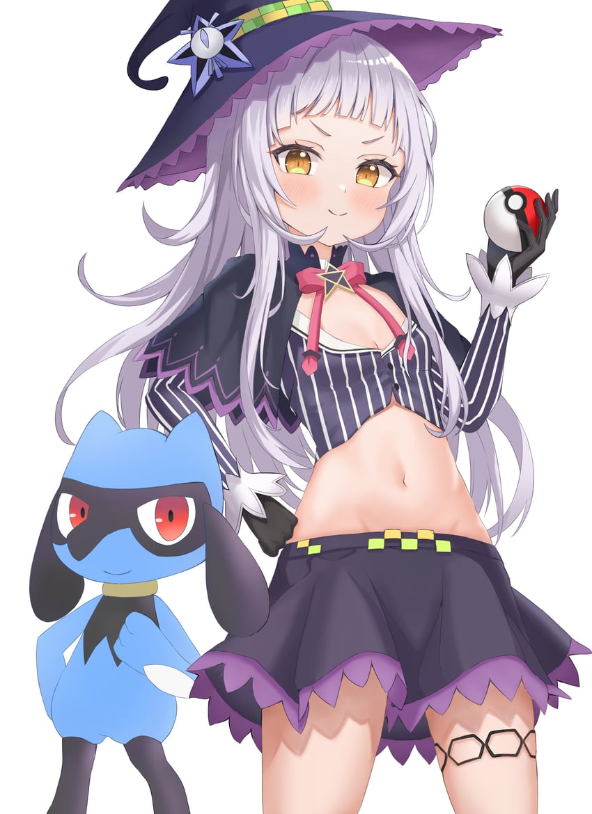 murasaki shion and riolu (pokemon and 1 more) drawn by heunggugi