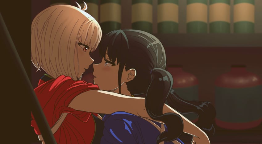nishikigi chisato and inoue takina (lycoris recoil) drawn by tsunnamiart