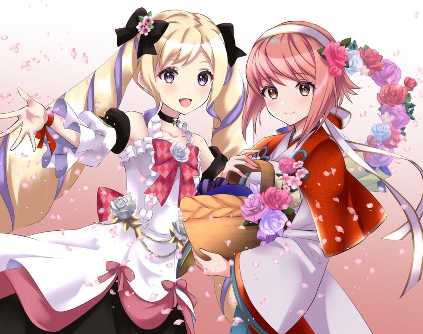 elise and sakura (fire emblem and 2 more) drawn by kakiko210