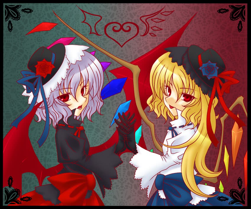 remilia scarlet and flandre scarlet (touhou) drawn by kisaragi_you