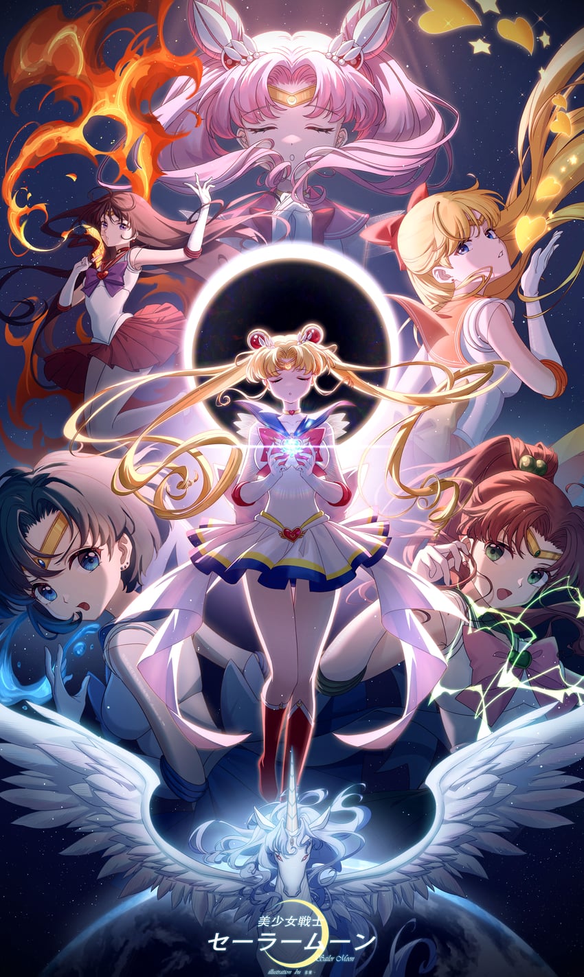 tsukino usagi, sailor moon, mizuno ami, aino minako, hino rei, and 11 more (bishoujo senshi sailor moon and 1 more) drawn by so_tsubasa