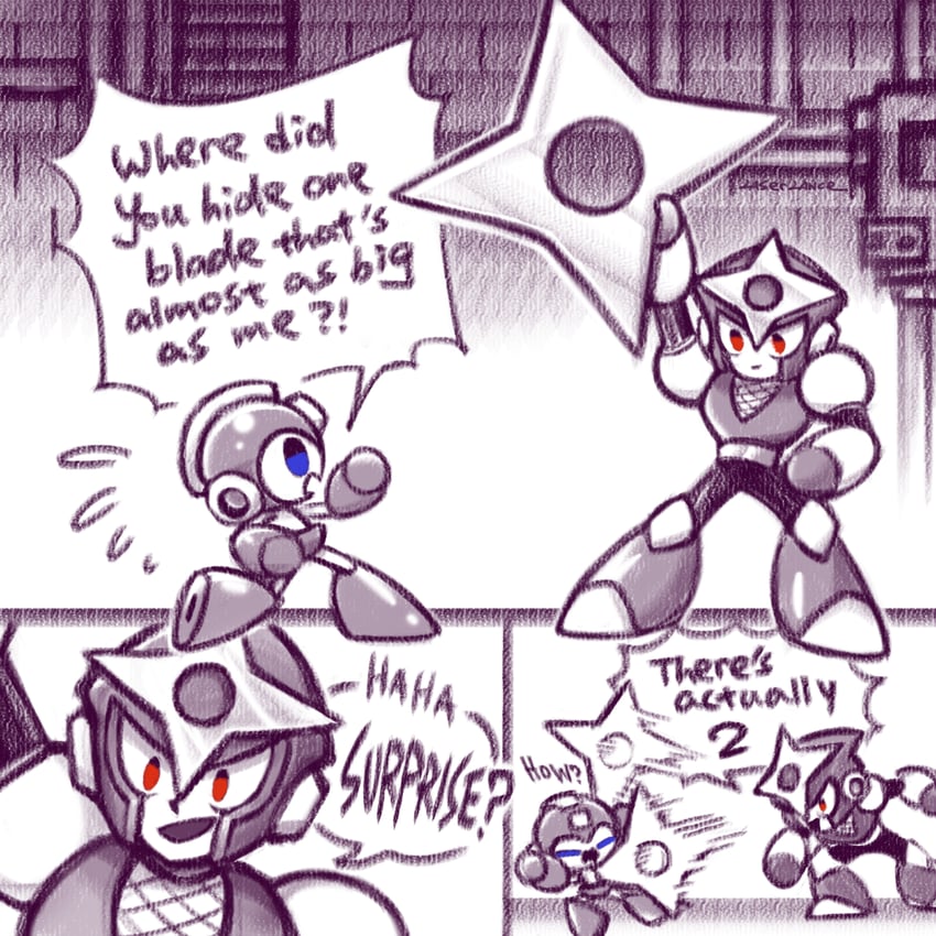 mega man and shadow man (mega man and 1 more) drawn by laser-lance