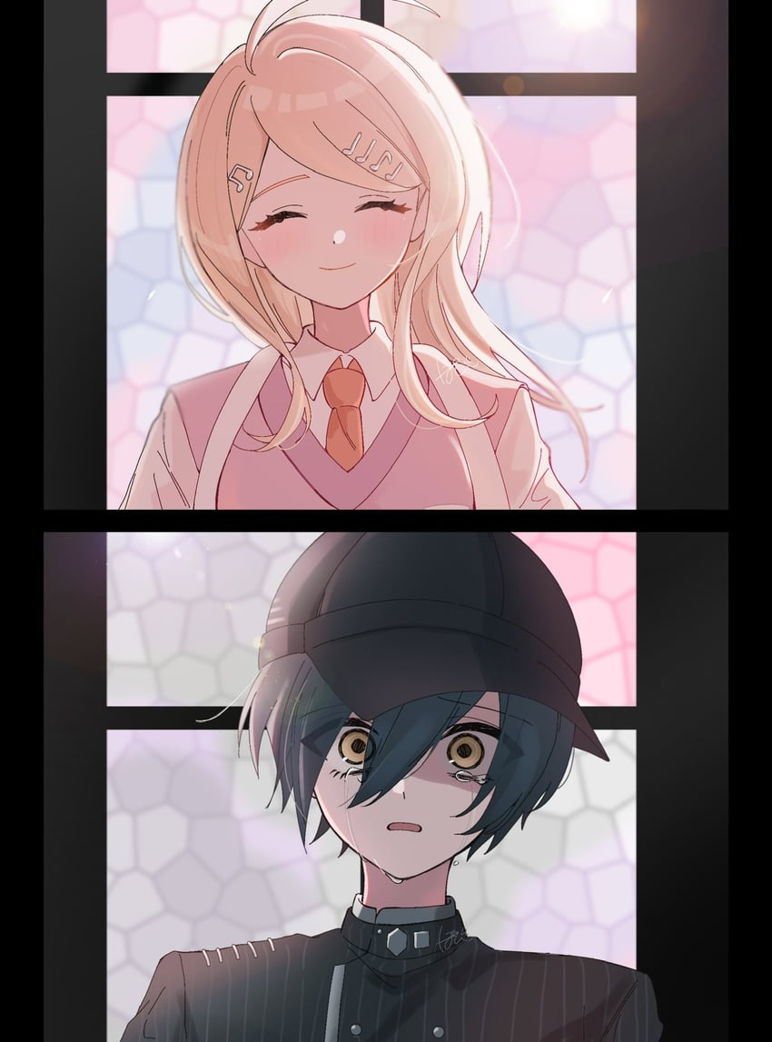 saihara shuichi and akamatsu kaede (danganronpa and 1 more) drawn by pote_(pote_39)