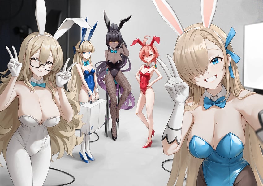 asuna, toki, karin, neru, and akane (blue archive) drawn by matmaj