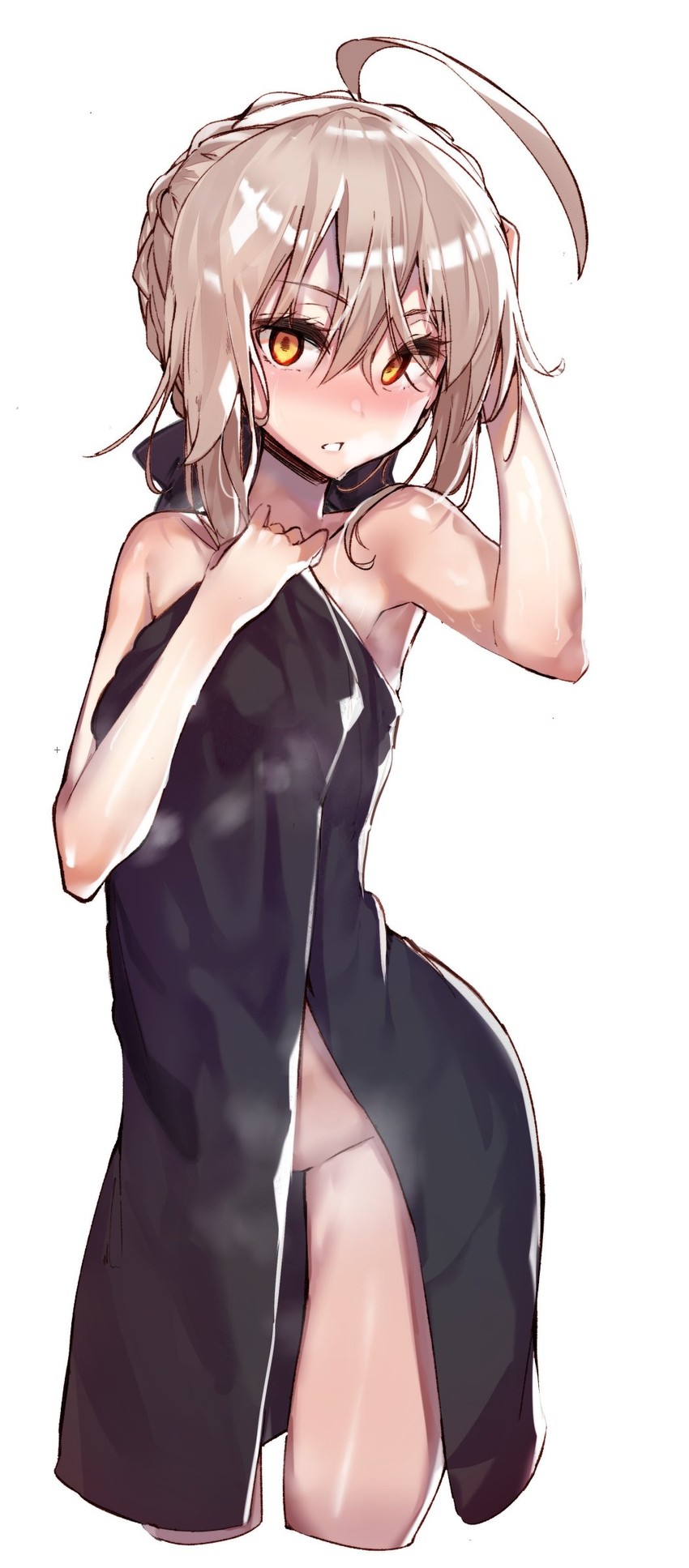artoria pendragon and mysterious heroine x alter (fate and 1 more) drawn by akieda
