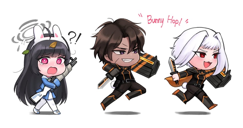 miyu, heathcliff, and myo (blue archive and 3 more) drawn by kangrim39