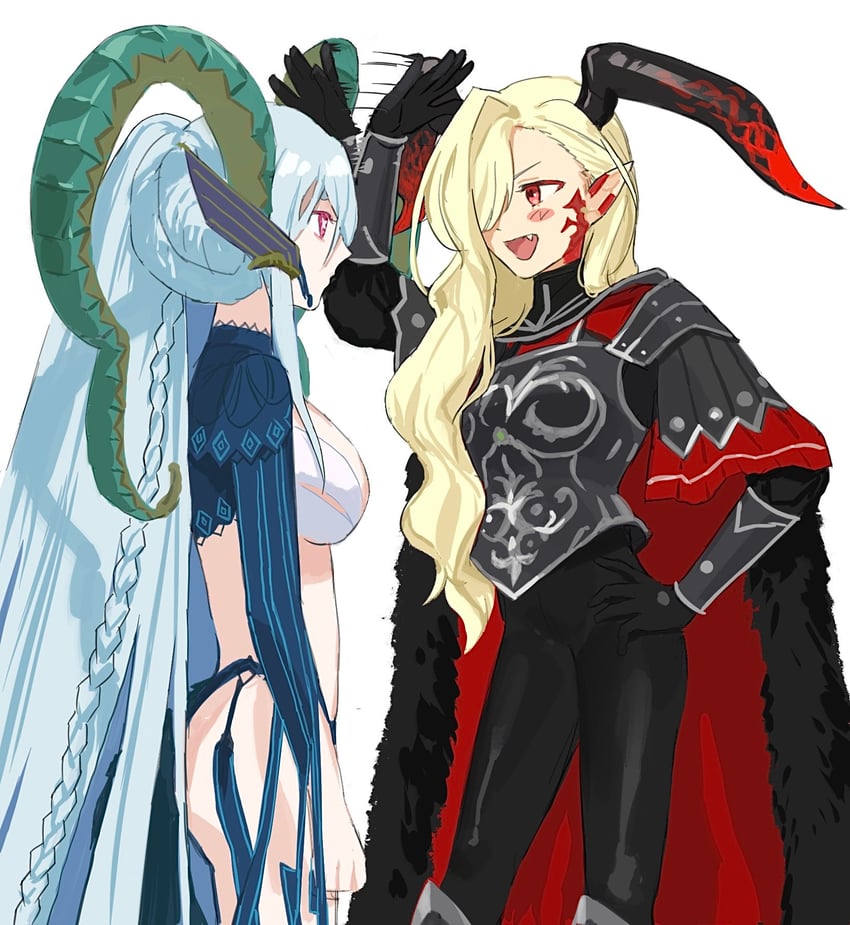 nero claudius, queen draco, and tiamat (fate and 1 more) drawn by cherroppi