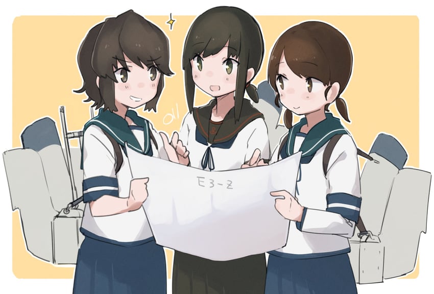 fubuki, miyuki, fubuki kai ni, and shirayuki (kantai collection) drawn by ma_rukan
