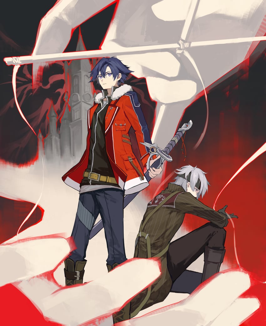 rean schwarzer and crow armbrust (eiyuu densetsu and 2 more) drawn by shuimian_buzu_renjian