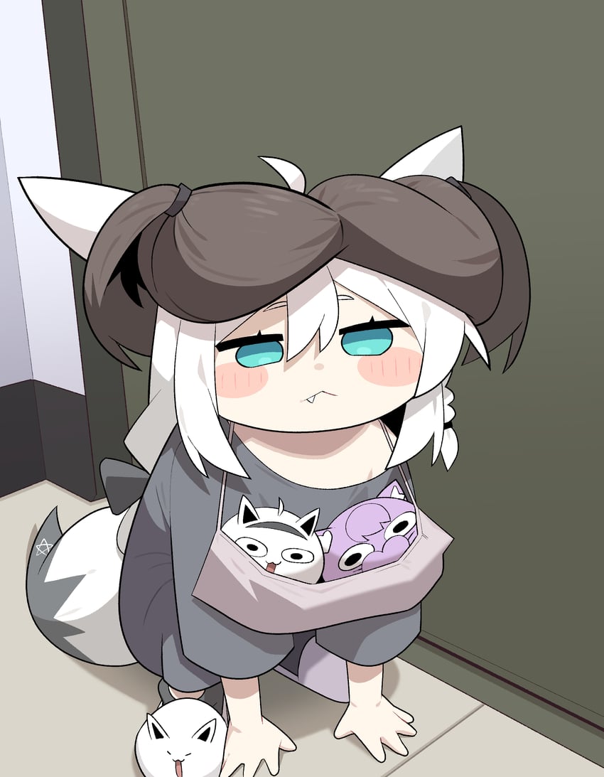 shirakami fubuki, miteiru, fubuzilla, and okanyan (hololive) drawn by cocomayo29_(tomato)