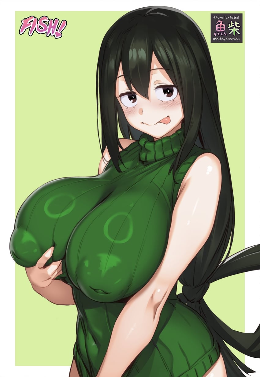asui tsuyu (boku no hero academia) drawn by parallaxfused and shibayamamohu