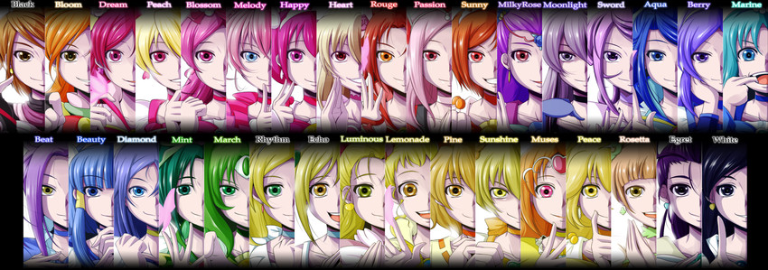 midorikawa nao, kise yayoi, hishikawa rikka, aoki reika, hino akane, and 63 more (precure and 11 more) drawn by nishi_koutarou