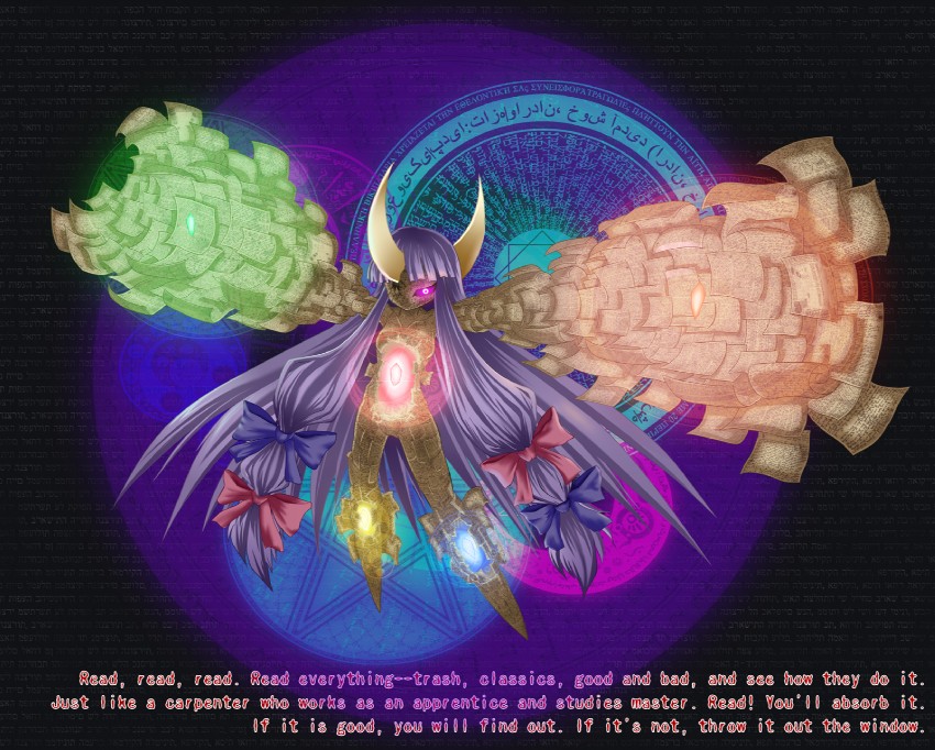 patchouli knowledge (touhou and 1 more) drawn by madara_inosuke