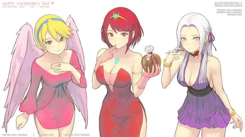 pyra, edelgard von hresvelg, and nina (fire emblem and 5 more) drawn by gofelem