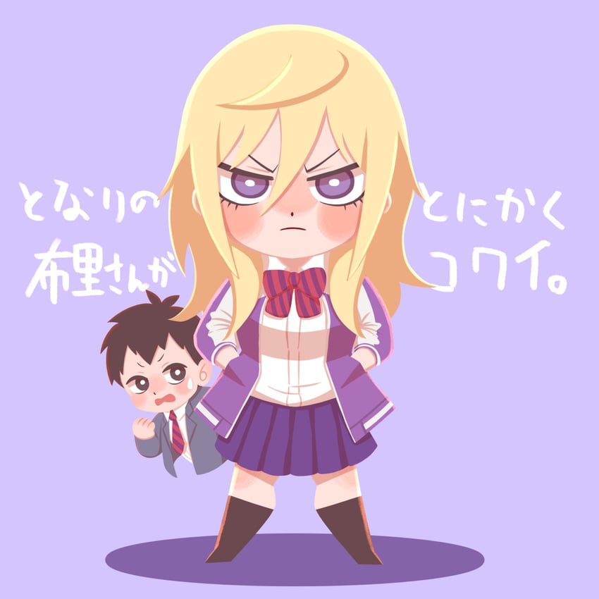 taira namito and furi youko (tonari no furi-san ga tonikaku kowai.) drawn by bear_ringer
